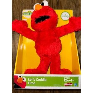 Sesame Street Let's Cuddle Elmo 10" Soft Plush Fabric Eyes Animal Pal-New!RARE!!